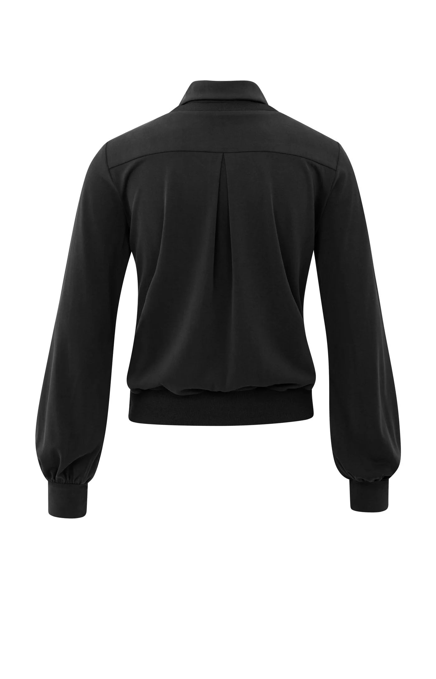 YAYA Jerseybluse mit Balloonärmel im Lagenlook Black