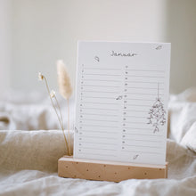 Lade das Bild in den Galerie-Viewer, EULENSCHNITT Tischkalender Geburtstage Blumenmädchen