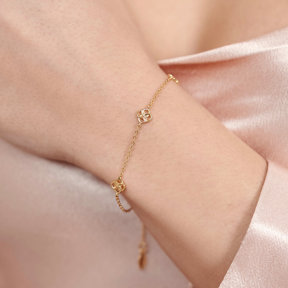 LEAF Armkette Clover Charm Gelbgold