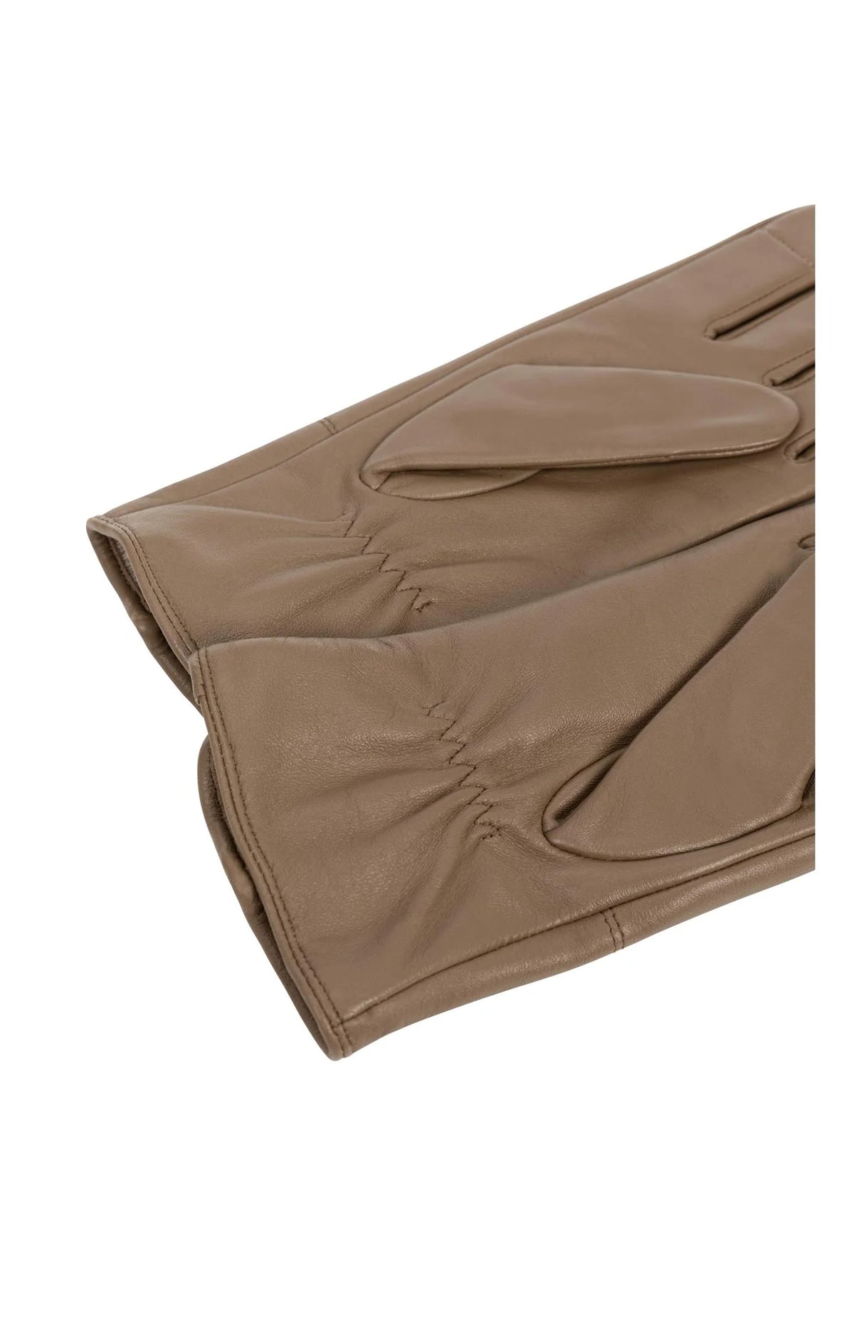 YAYA Lederhandschuhe mit Reißverschluss - Brown