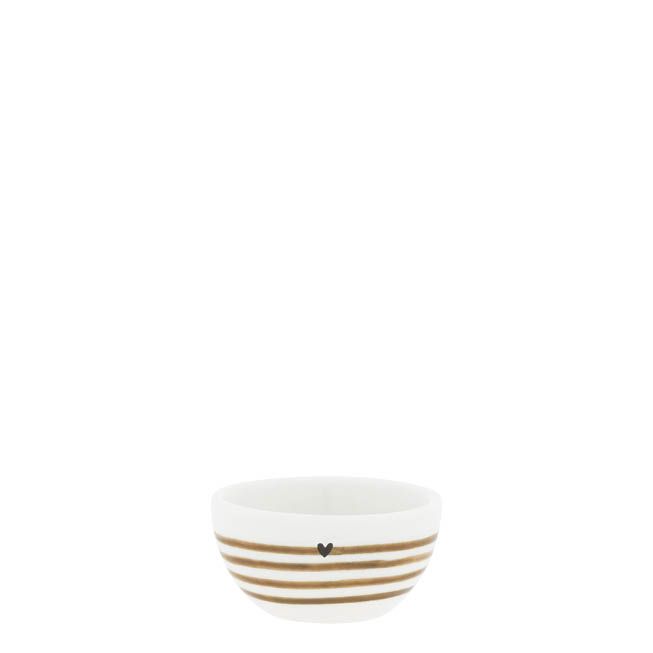 BASTION COLLECTIONS Bowl White S Brown Print in 3 Designs