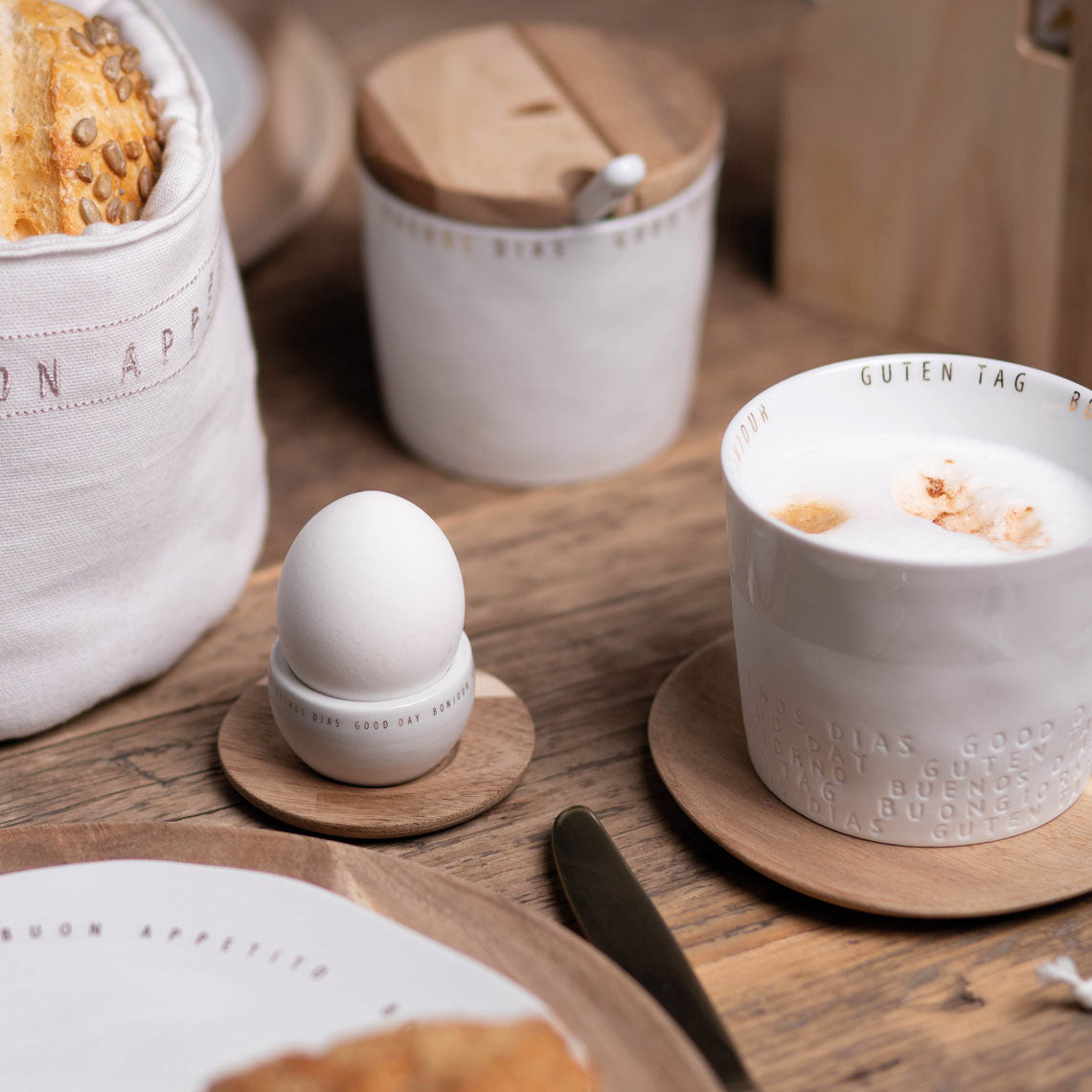 RÄDER DESIGN Eierbecher mit Unterteller - Guten Appetit