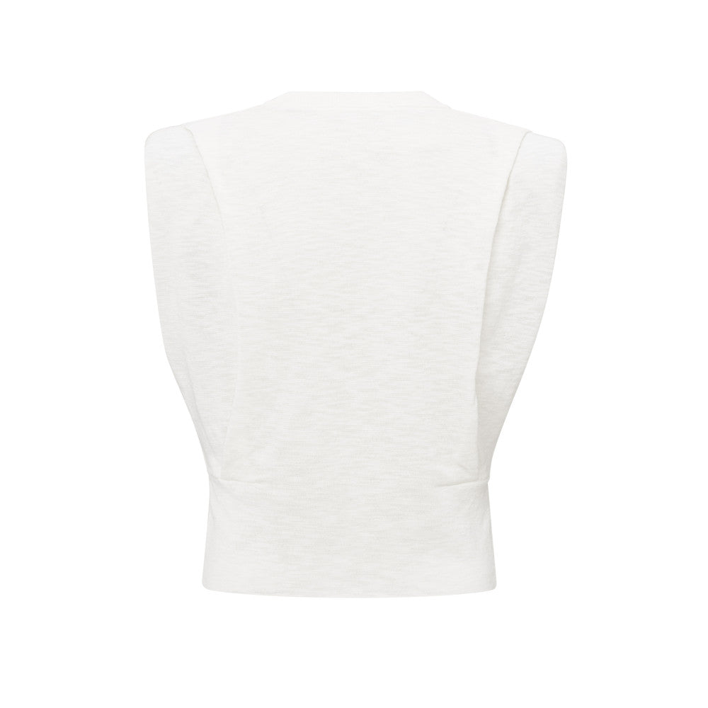 YAYA Ärmelloses Oberteil mit Schulterdetails White