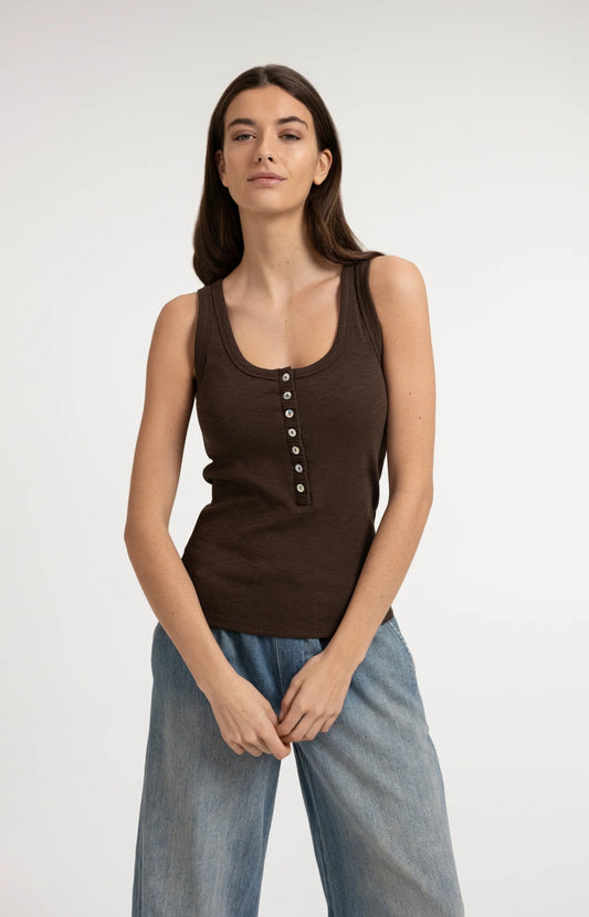 YAYA Top mit Knöpfen - Brown