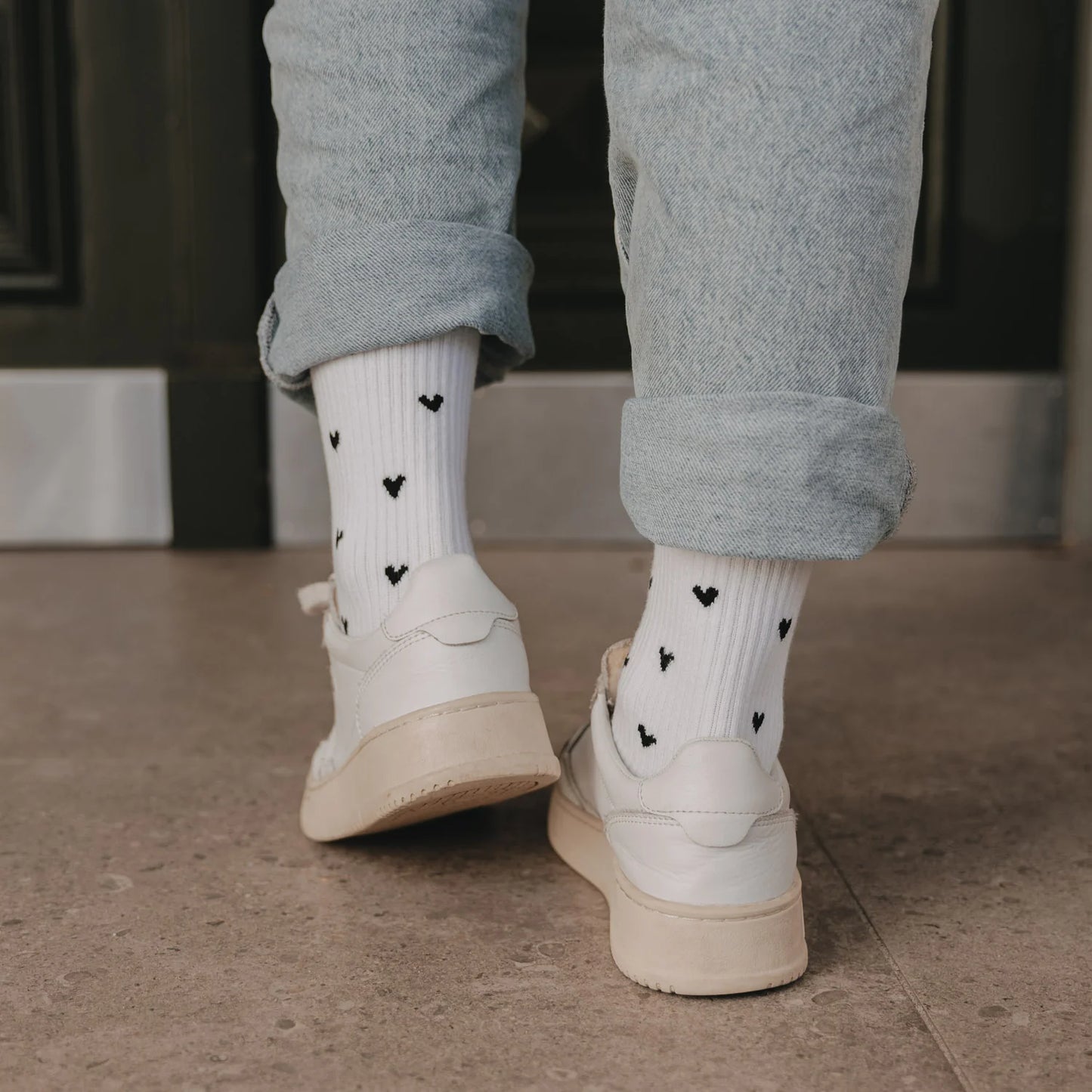 EULENSCHNITT Socken Allover Herzen