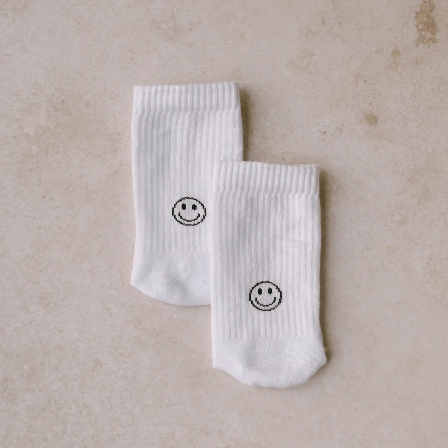 EULENSCHNITT Socken Smiley weiß