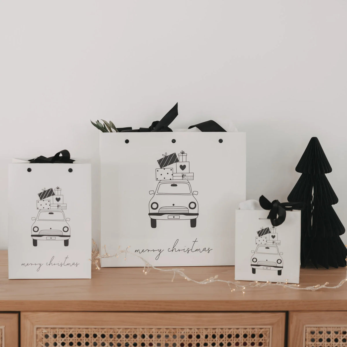 EULENSCHNITT Geschenktüte Medium Christmas Car