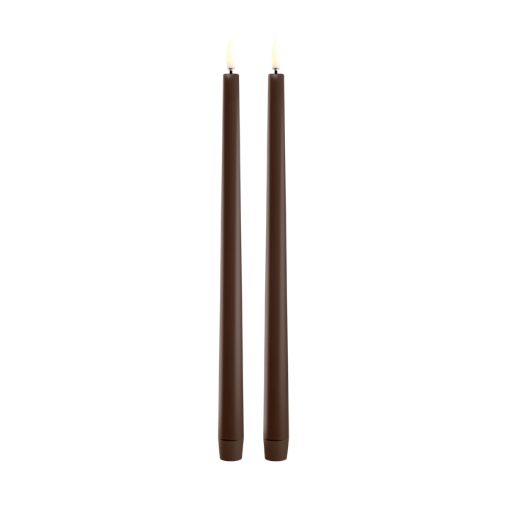 UYUNI Soft Fit Cap Stabkerzen im 2-er Set Brown W2,3 xH32 cm