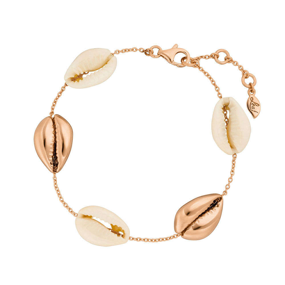 LEAF Armkette Cowrie Shells Rosegold