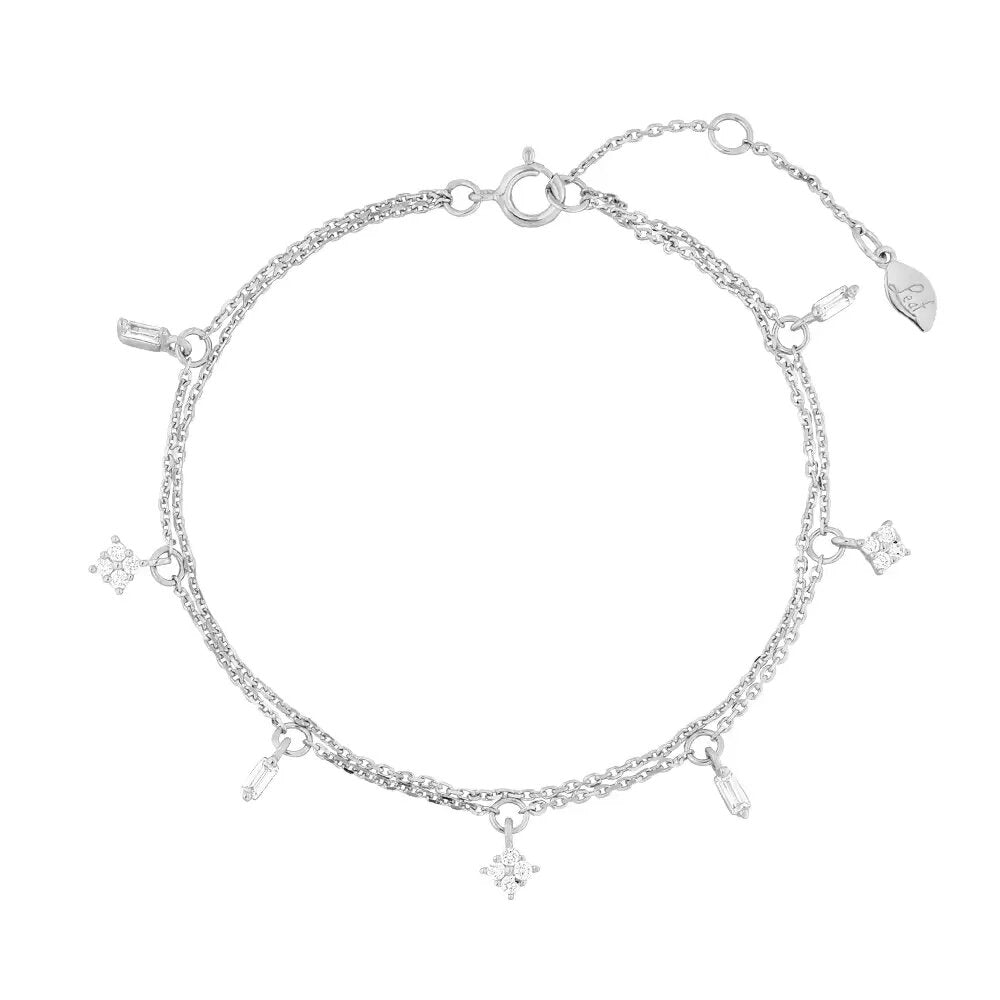 LEAF Armkette Crystal Sterlingsilber