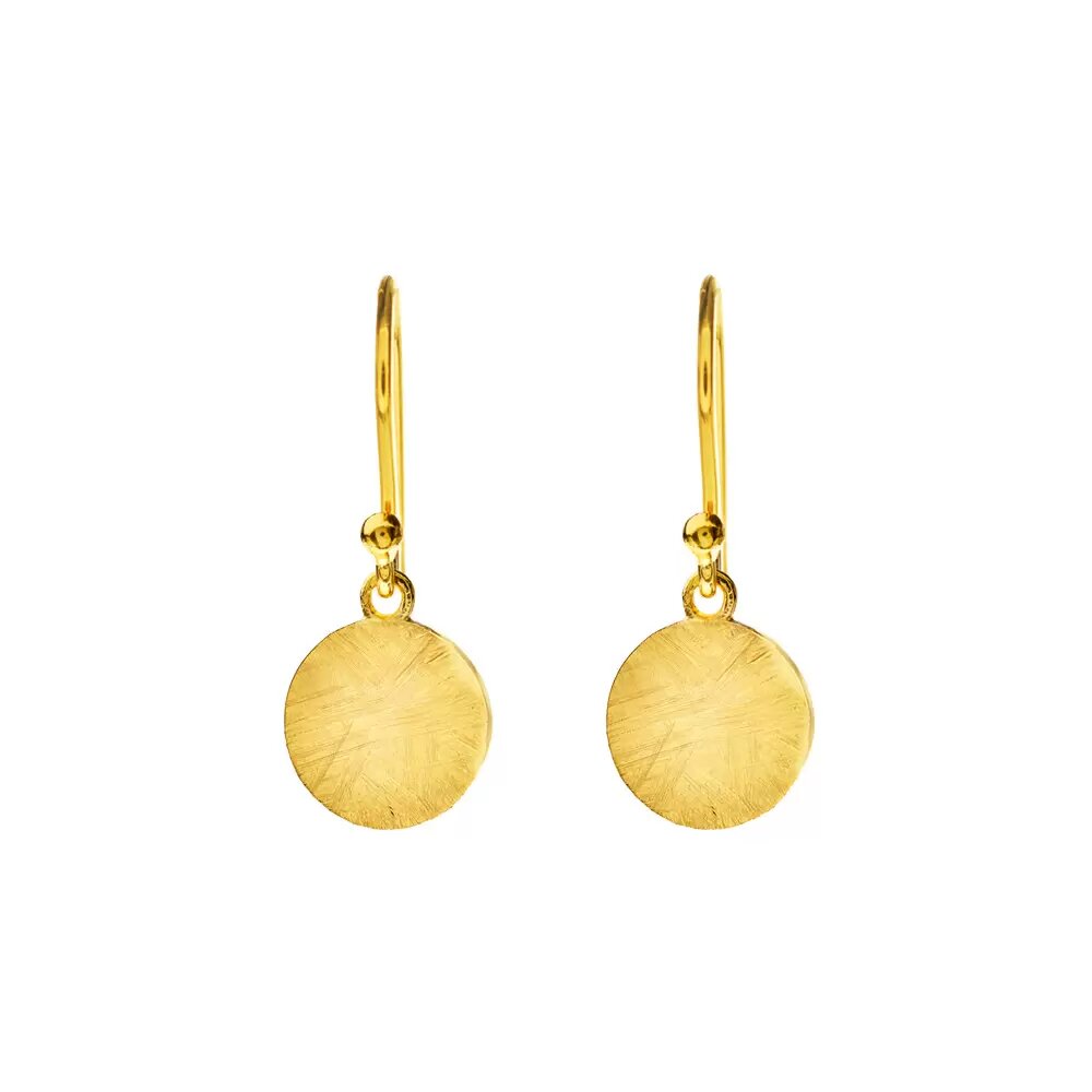 LEAF Ohrhänger Plättchen Gelbgold klein