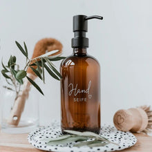 Lade das Bild in den Galerie-Viewer, EULENSCHNITT Seifenspender Handseife aus Braunglas