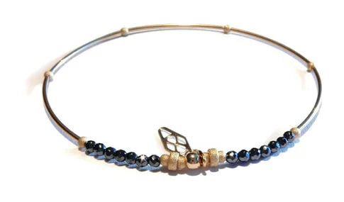 GNOES AMSTERDAM Flex Armband Tube Sparkling Hematit Gold
