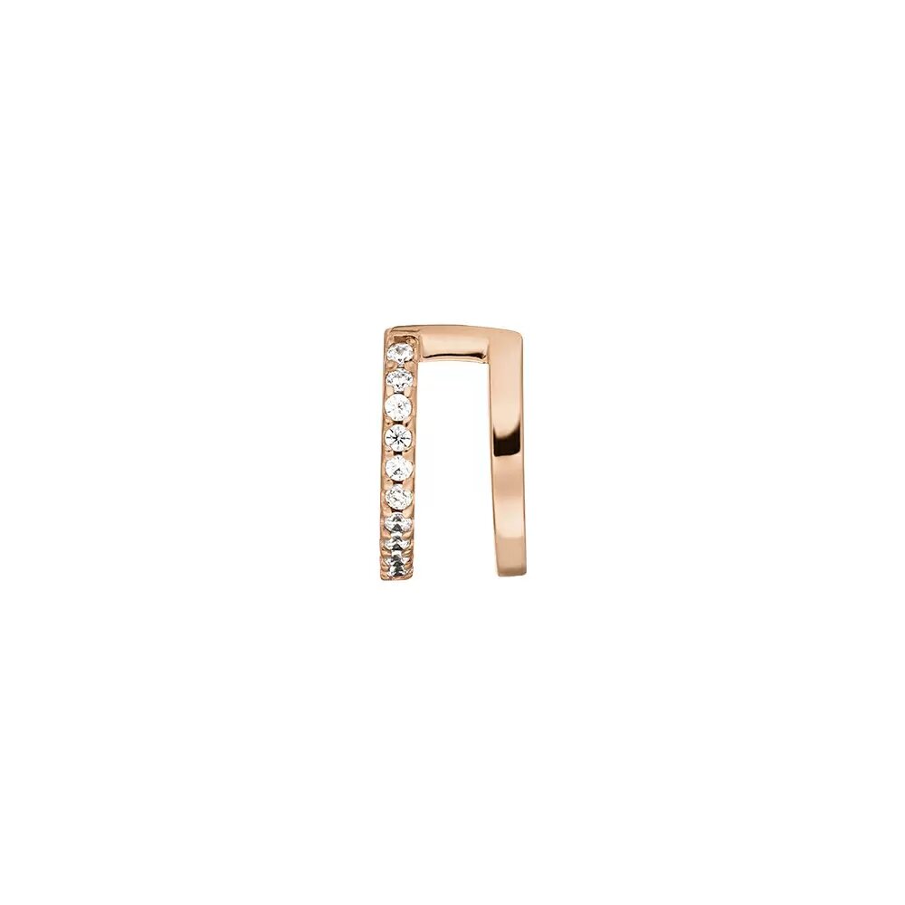 LEAF Earcuff Double Line Zirkonia Rosegold