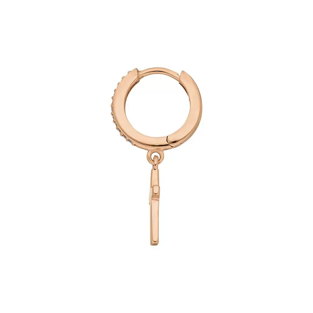 LEAF Singlecreole Kreuz Rosegold