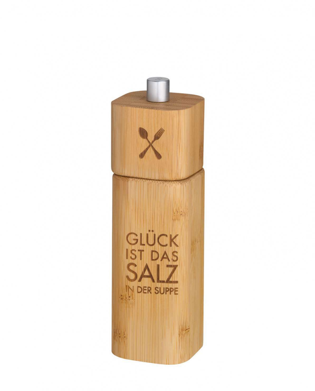 RAEDER DESIGN Gewürzmühle Glück ist das Salz in der Suppe