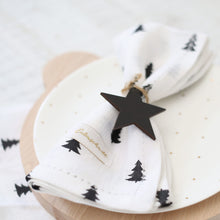 Lade das Bild in den Galerie-Viewer, EULENSCHNITT Leinenserviette Tannen