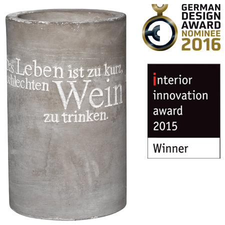 RAEDER DESIGN Weinkühler aus Beton - Das Leben ist zu kurz