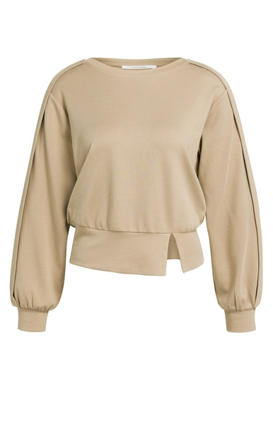 YAYA Pullover mit Faltdetail - Cornstalk Brown