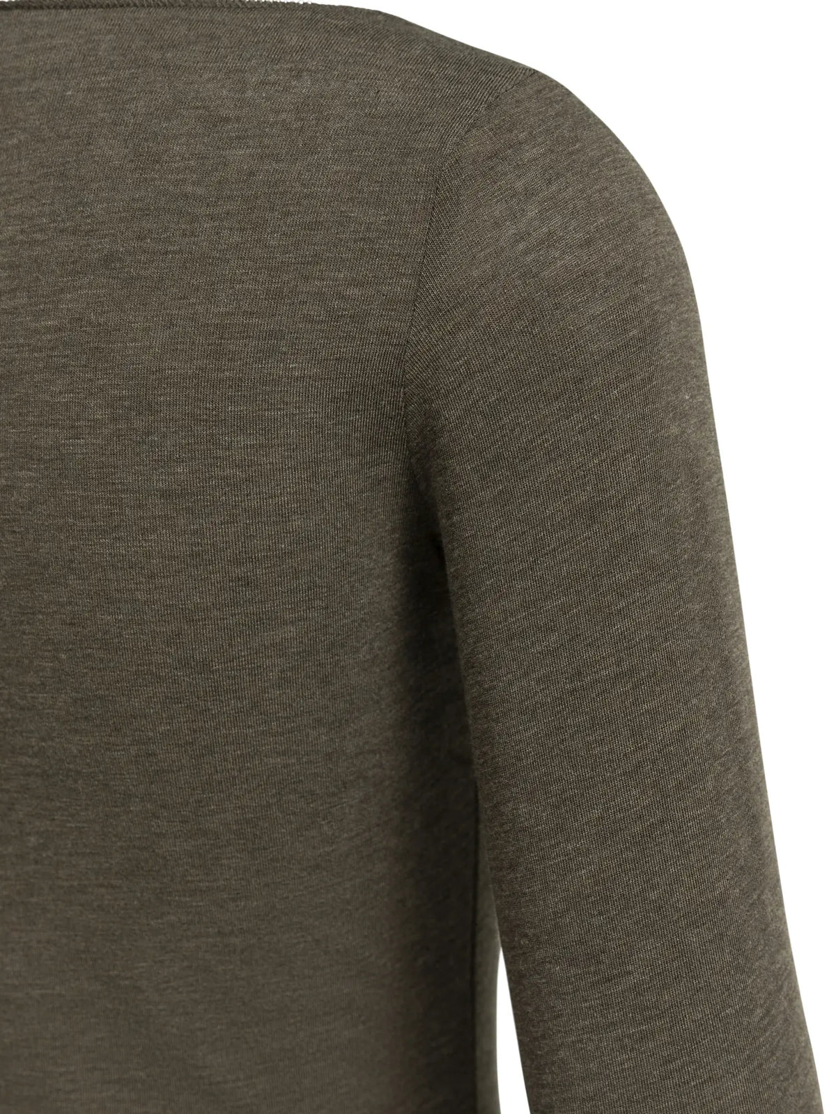 YAYA Longsleeve mit U-Boot-Ausschnitt - Black/ Brown