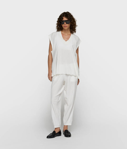 10DAYS AMSTERDAM Cropped Easy Jogger Crinkle - Ecru