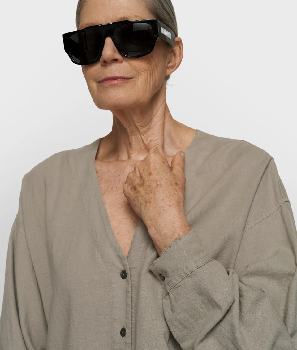 10DAYS AMSTERDAM Cotton Linen Blouse - Fog