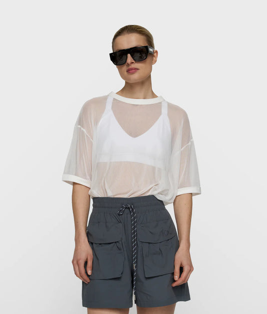 10DAYS AMSTERDAM Mesh Tee - Ecru