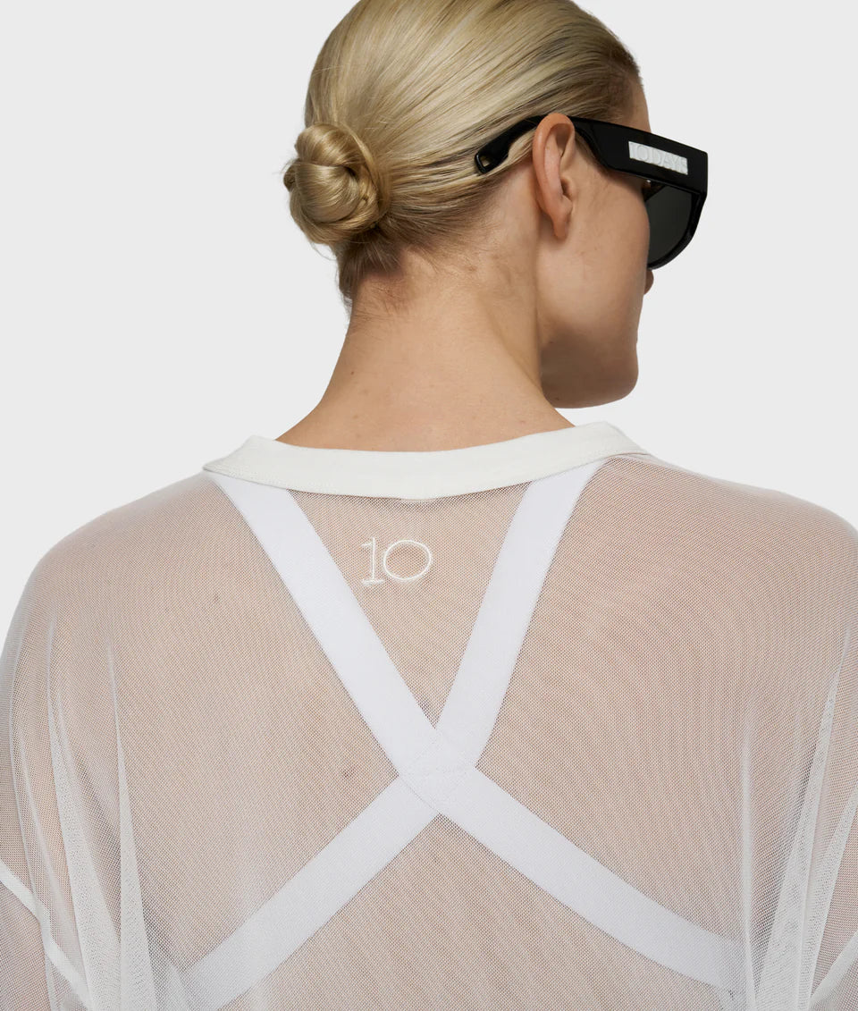 10DAYS AMSTERDAM Mesh Tee - Ecru