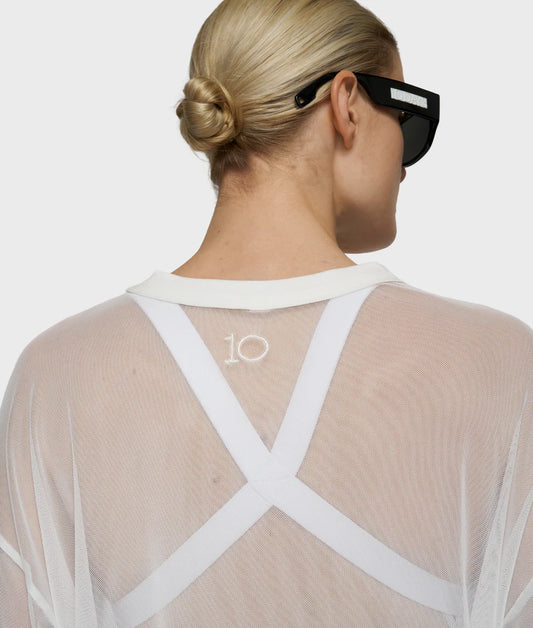 10DAYS AMSTERDAM Mesh Tee - Ecru