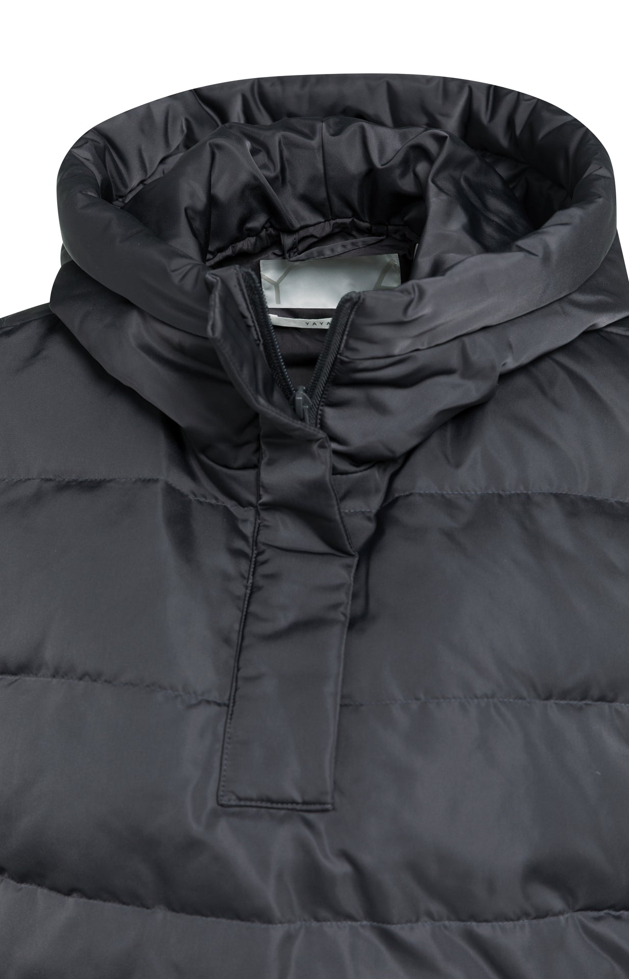 YAYA Wattierte Weste mit Kapuze - Black