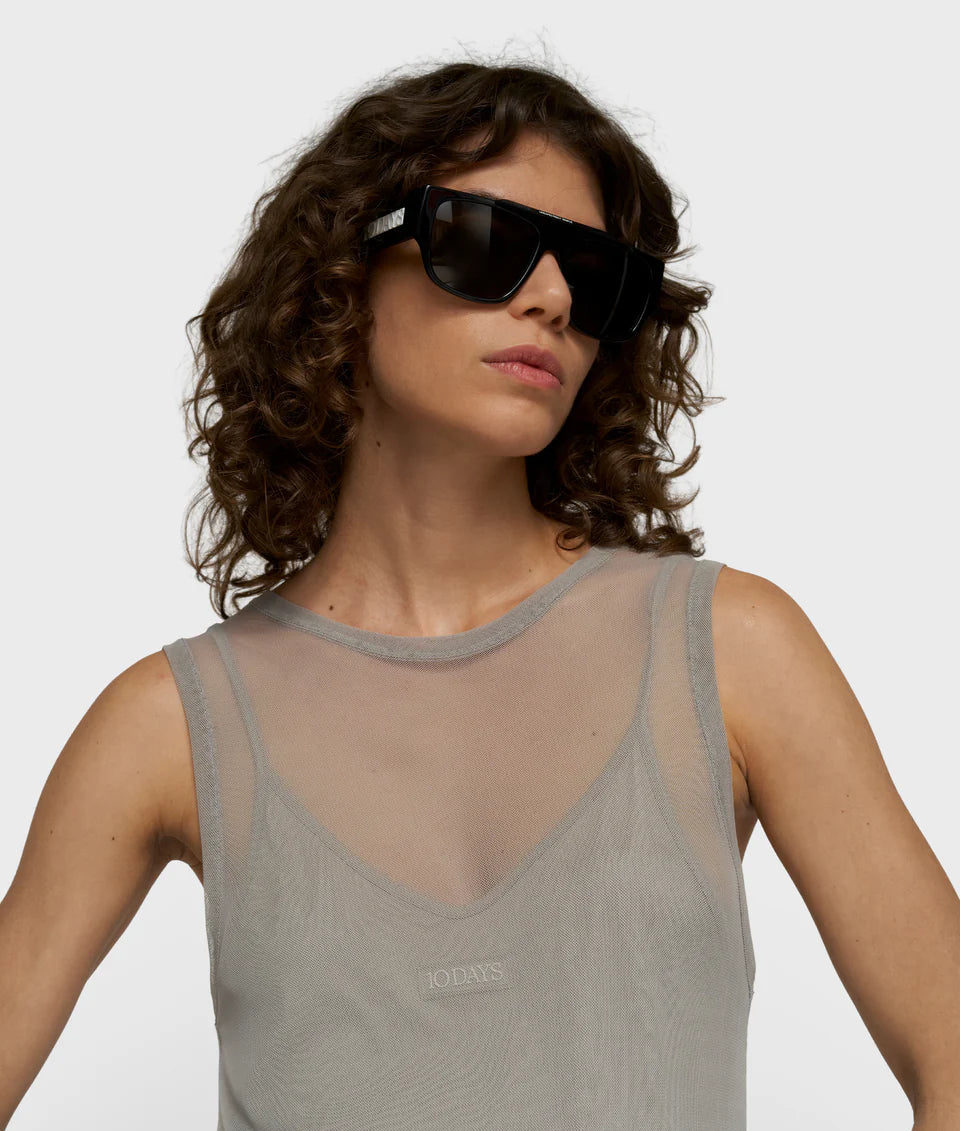 10DAYS AMSTERDAM Mesh Dress - Fog