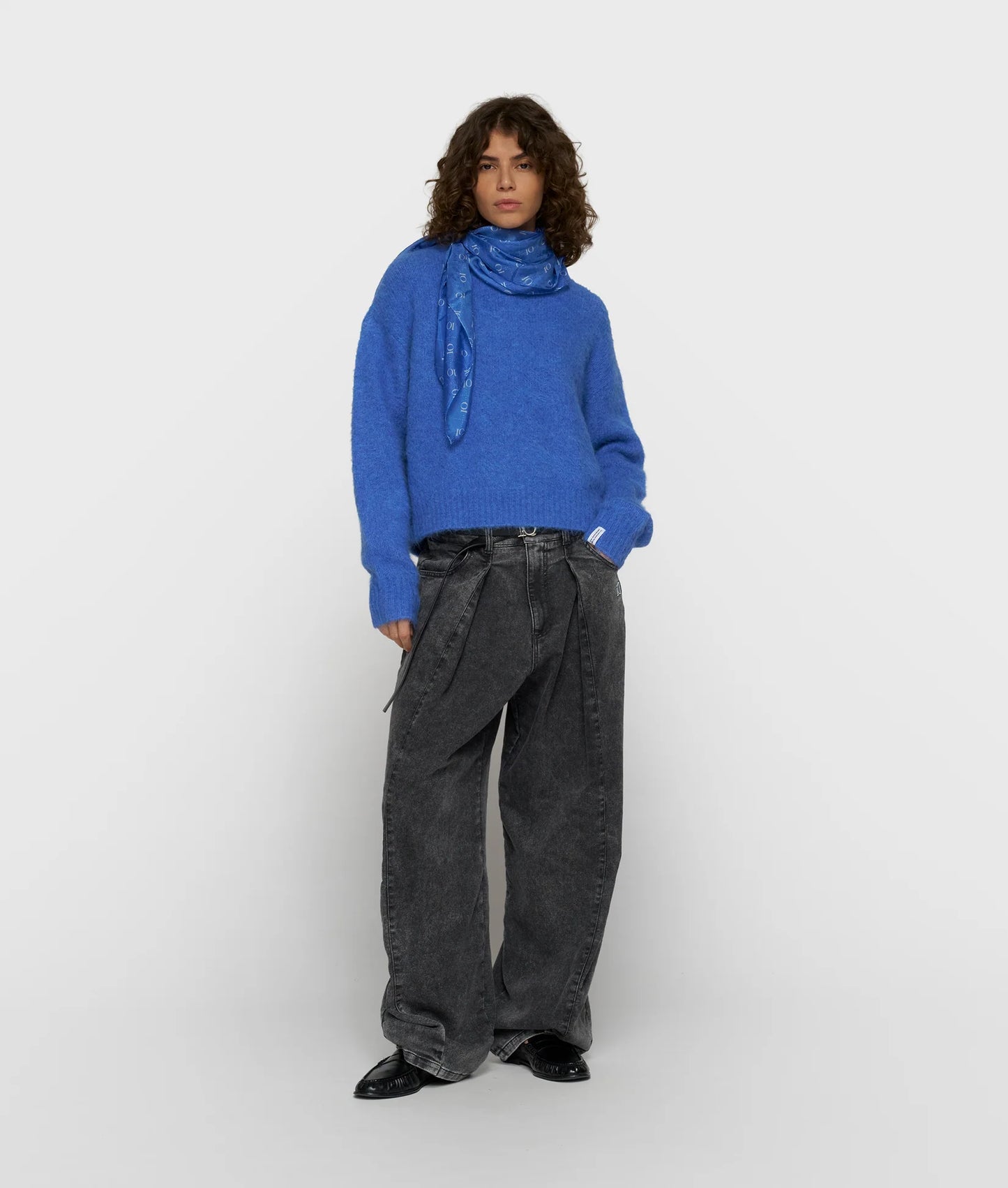 10DAYS AMSTERDAM Strickpullover aus Alpakamix Ultramarine
