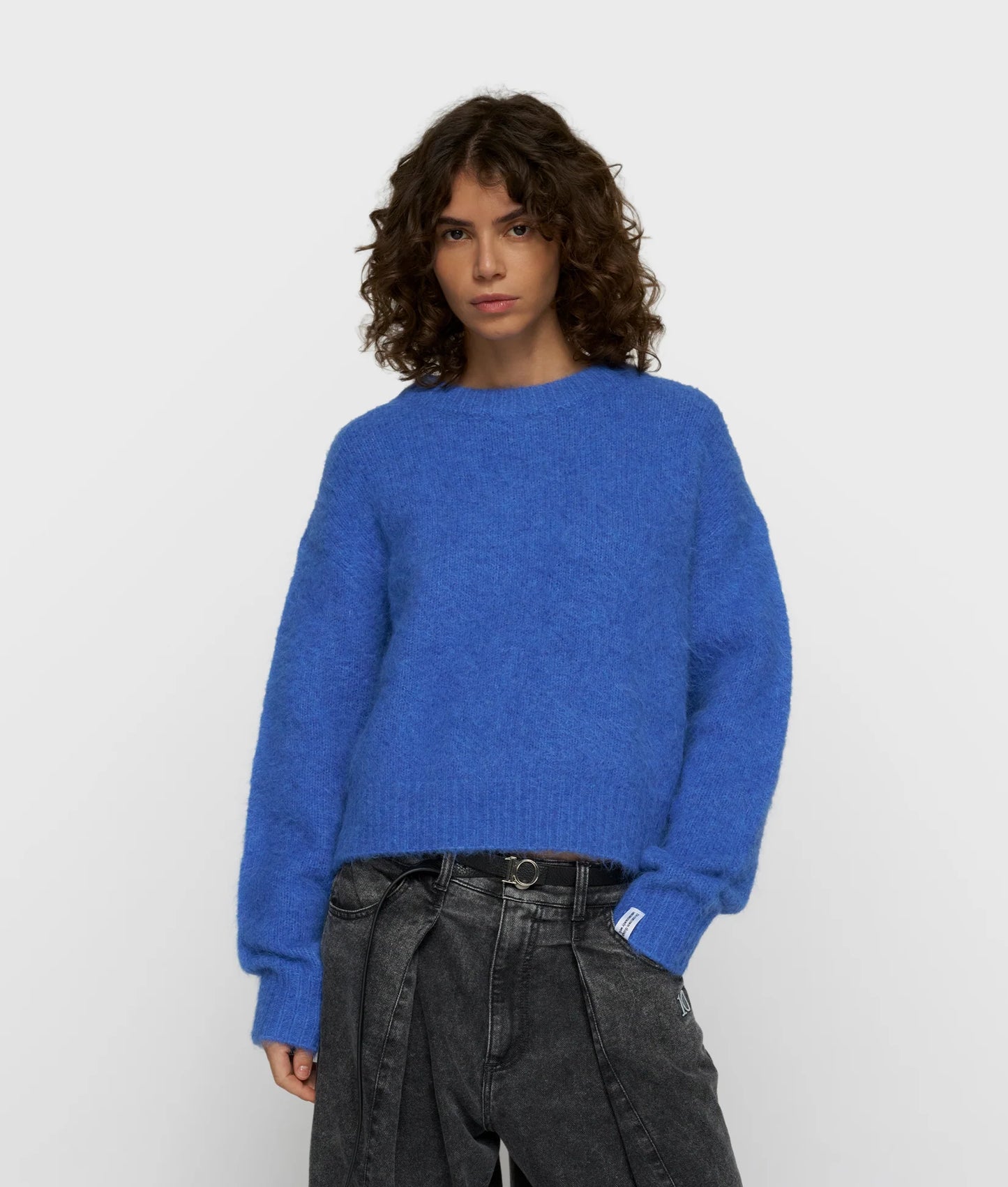 10DAYS AMSTERDAM Strickpullover aus Alpakamix Ultramarine