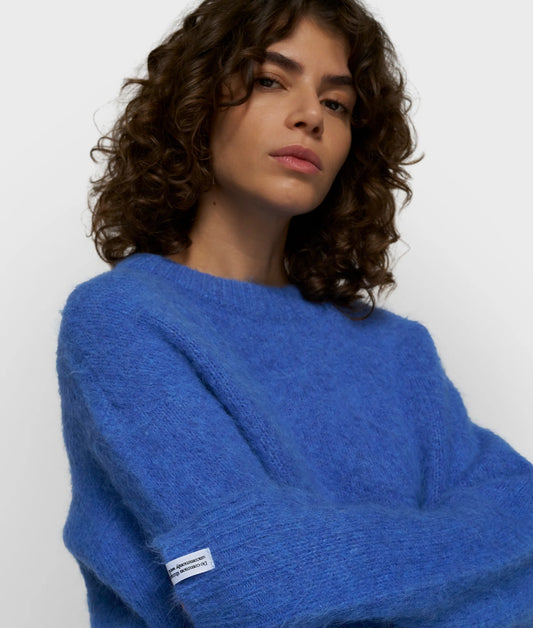 10DAYS AMSTERDAM Strickpullover aus Alpakamix Ultramarine