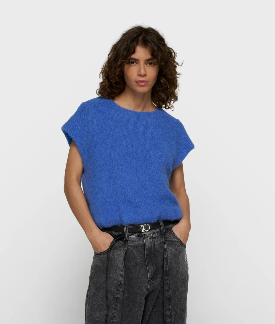 10DAYS AMSTERDAM Balloon Stricktop Ultramarine