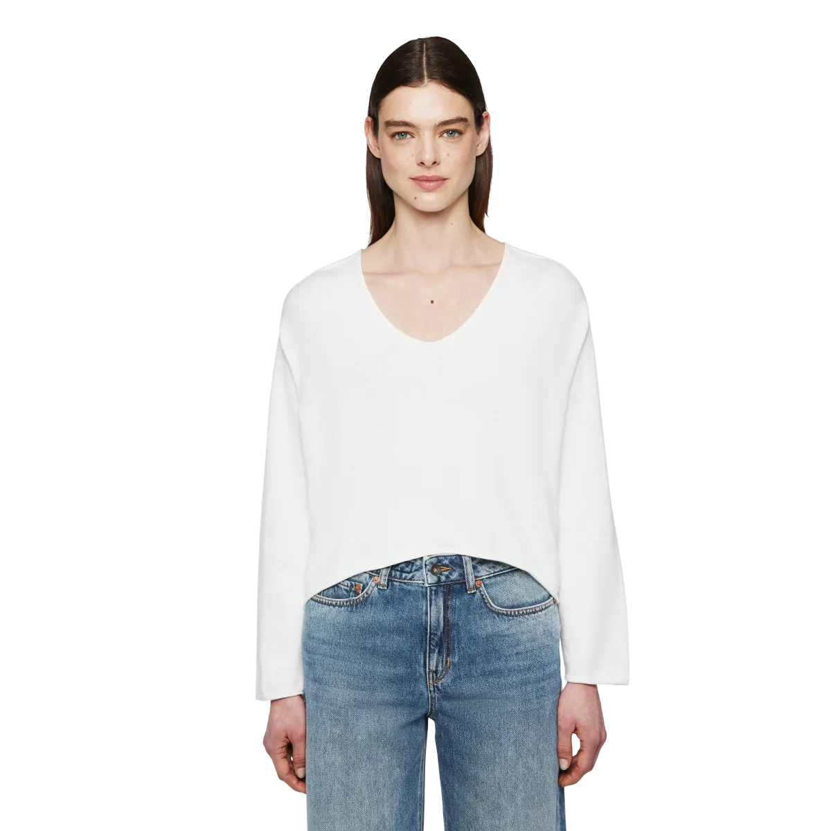 DRYKORN Strickpullover Somaija Offwhite Baumwolle-Kaschmir