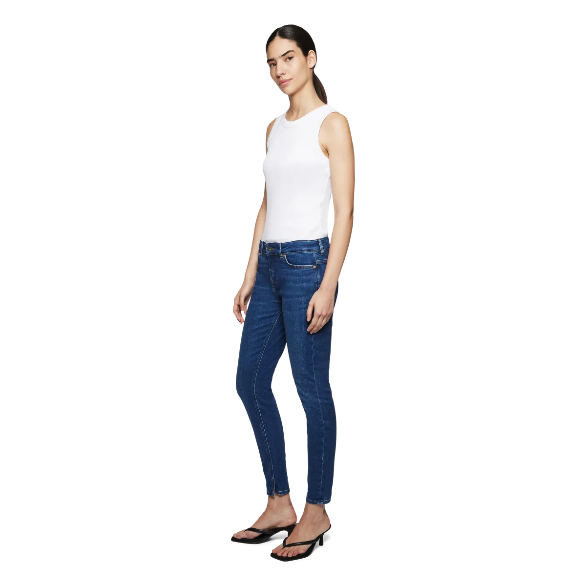 DRYKORN Jeanshose Need Cropped - Mid Blue Denim
