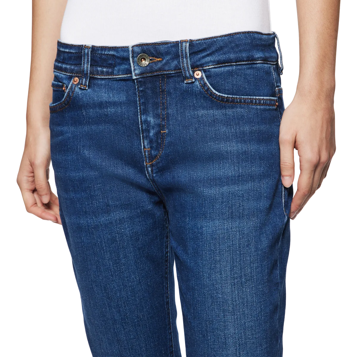 DRYKORN Jeanshose Need Cropped - Mid Blue Denim