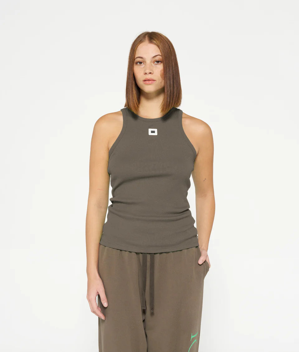 10DAYS AMSTERDAM Tank Rib Top Dark Moss