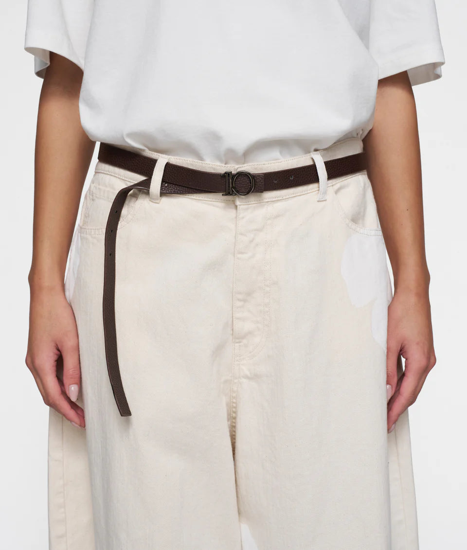 10DAYS AMSTERDAM Monogram Belt Chocolate