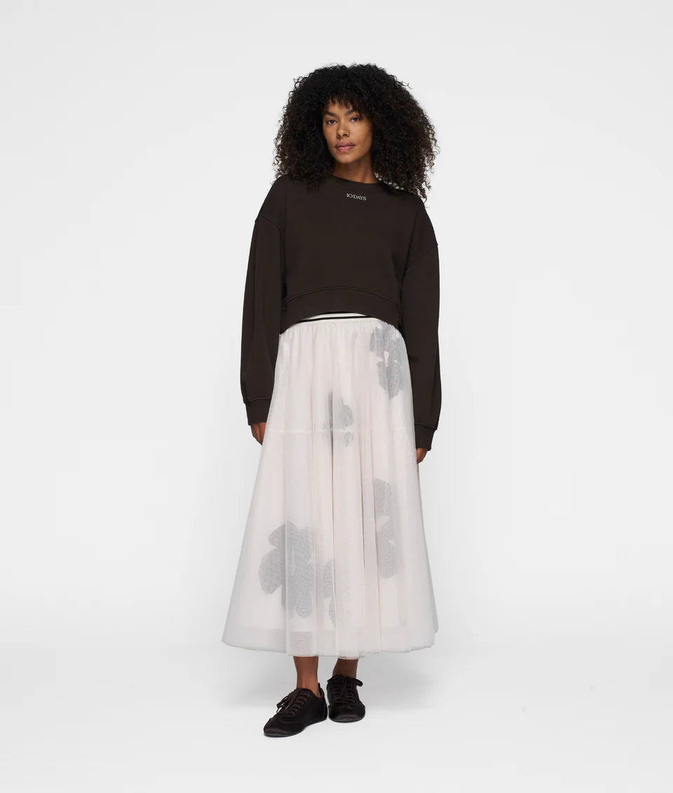 10DAYS AMSTERDAM Cropped Sweater Chocolate