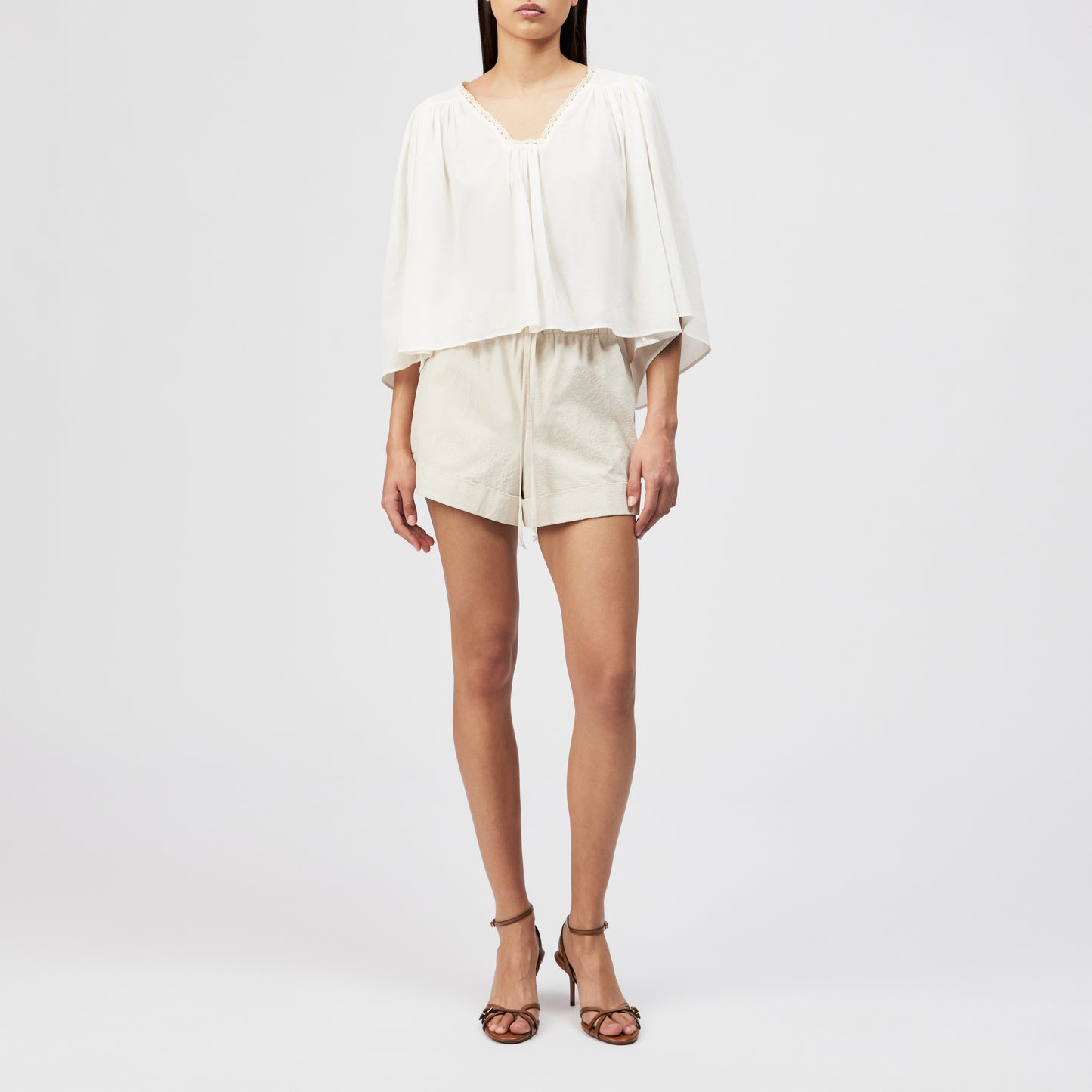 DRYKORN Babydoll-Tunika-Bluse Ismara Offwhite