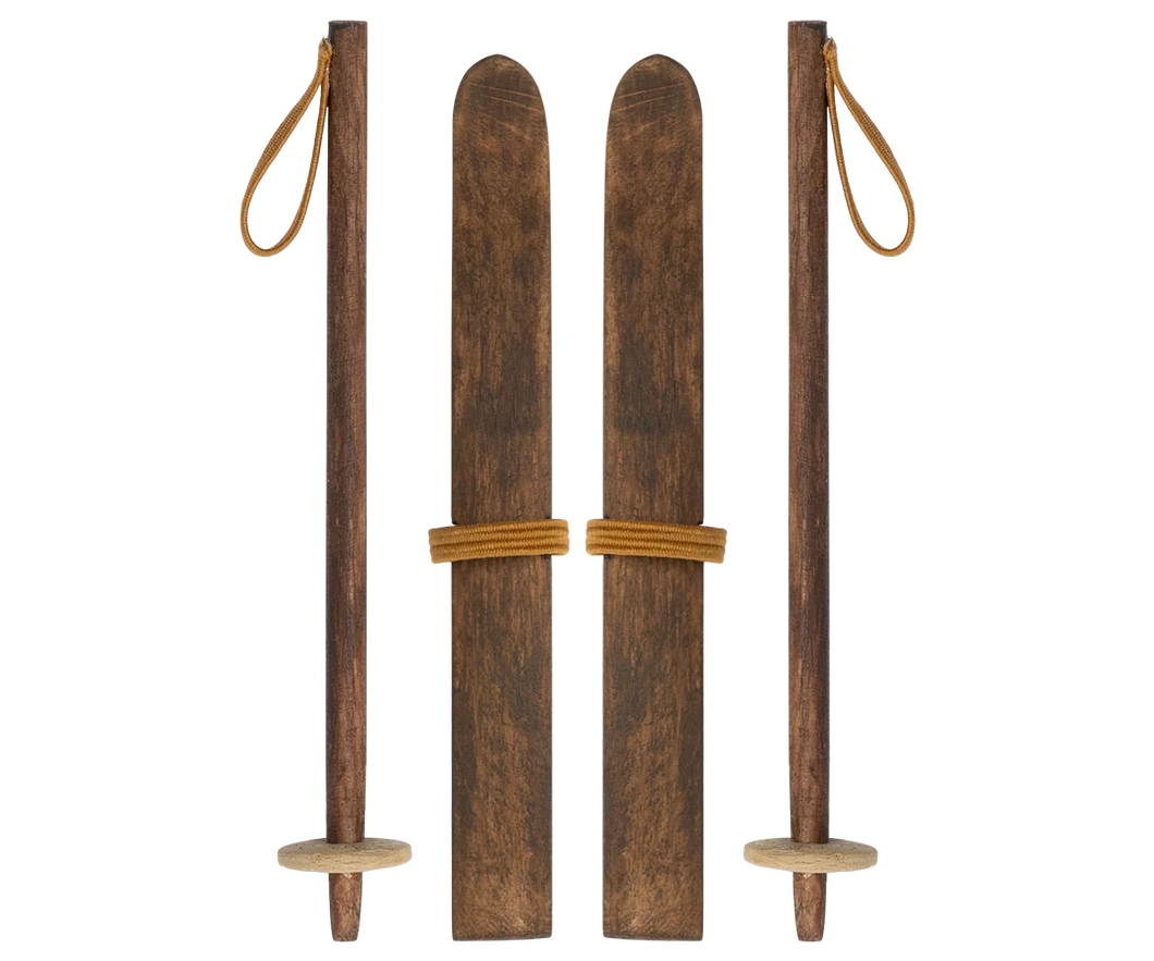 MAILEG Ski und Skistöcke für große Schwester & Bruder