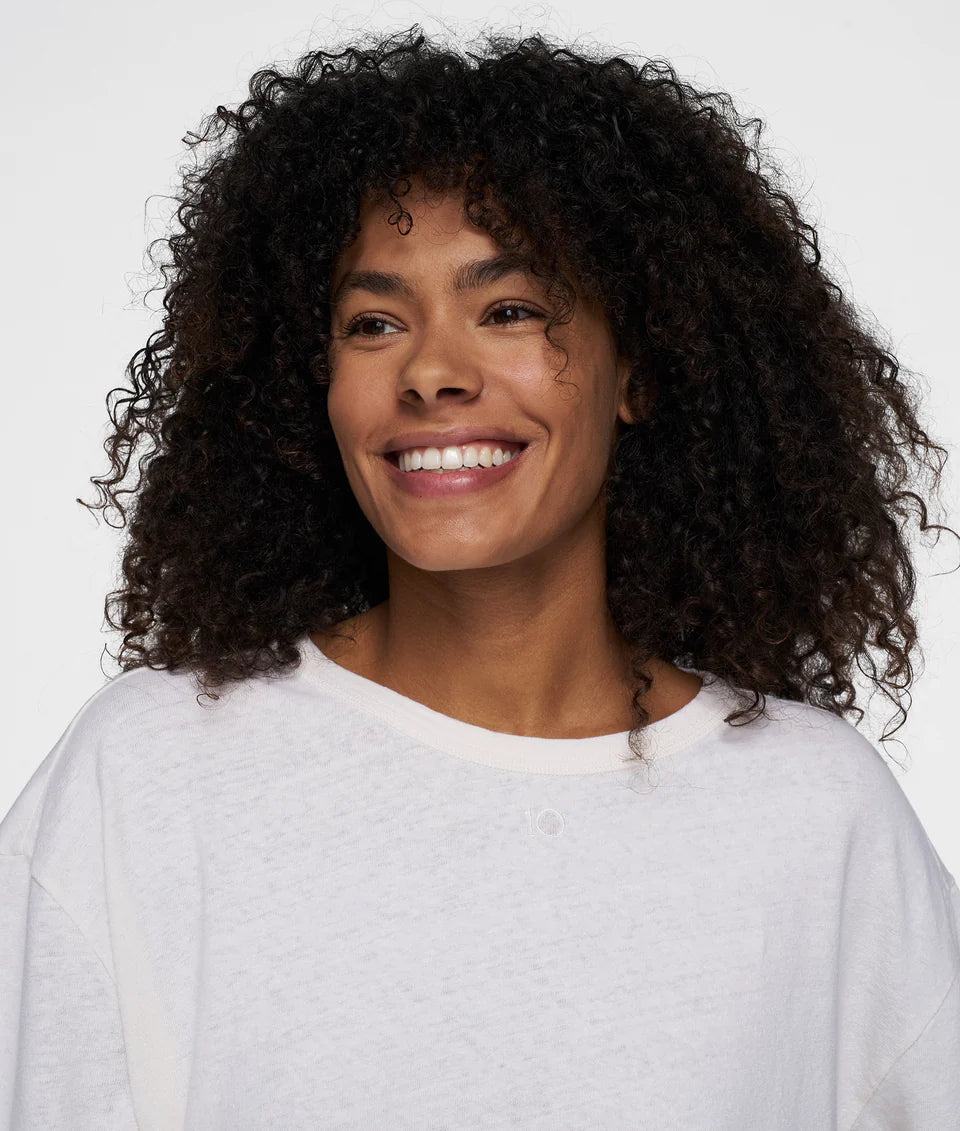 10DAYS AMSTERDAM Comfort Tee Linen Ecru