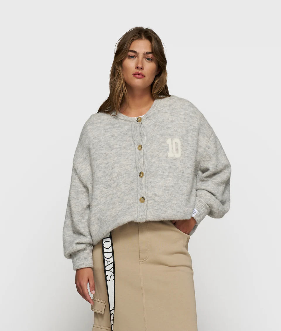 10DAYS AMSTERDAM Soft Baseball Cardigan 10 Grey