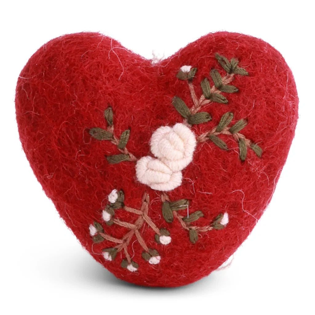 EN GRY & SIF Rotes Herz mit Stickerei