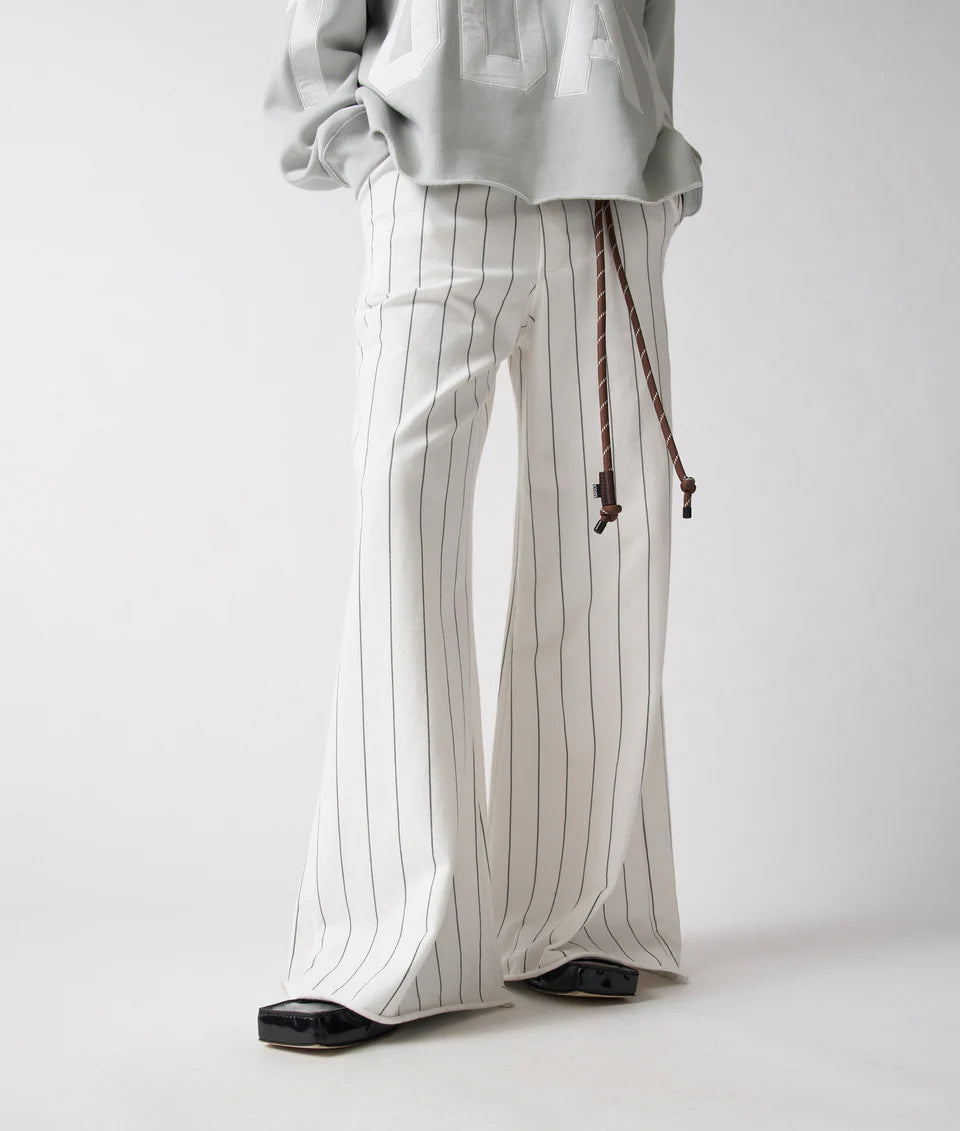 10DAYS AMSTERDAM Wide Jogger Pinstripe Ecru