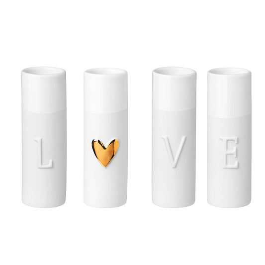 RAEDER DESIGN Love Minivasen 4-er Set Gold