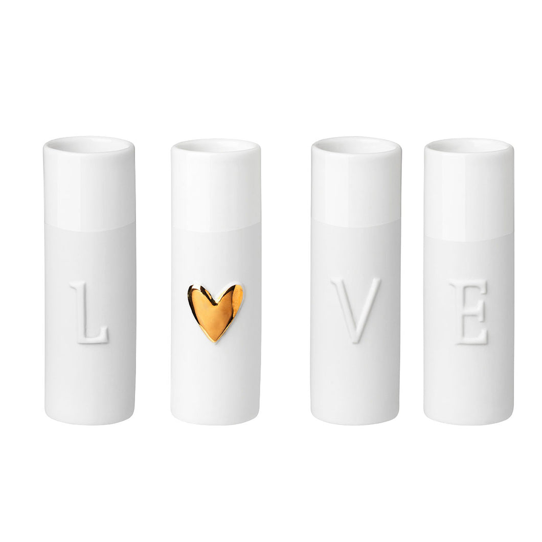 RAEDER DESIGN Love Minivasen 4-er Set Gold