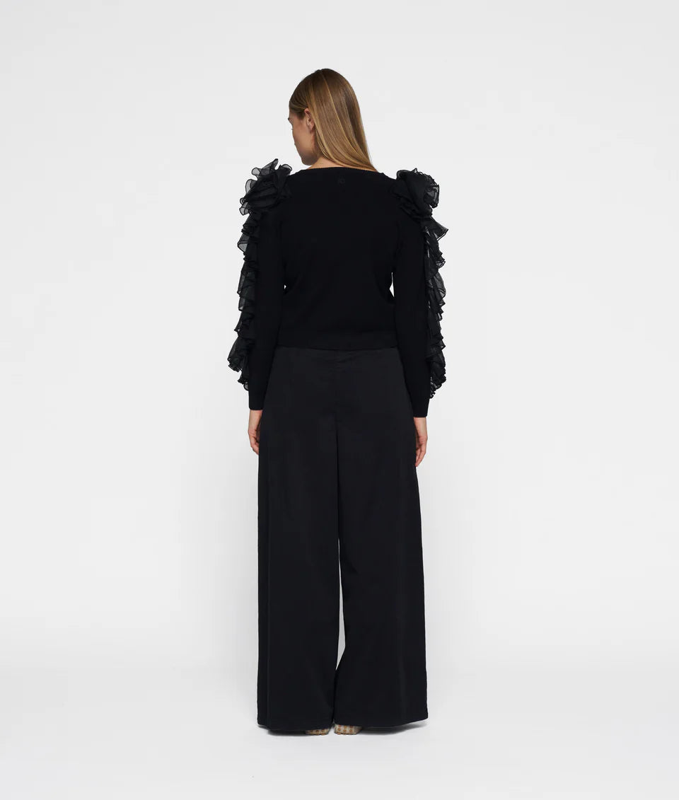 10DAYS AMSTERDAM Wide Legs Pants Twill black